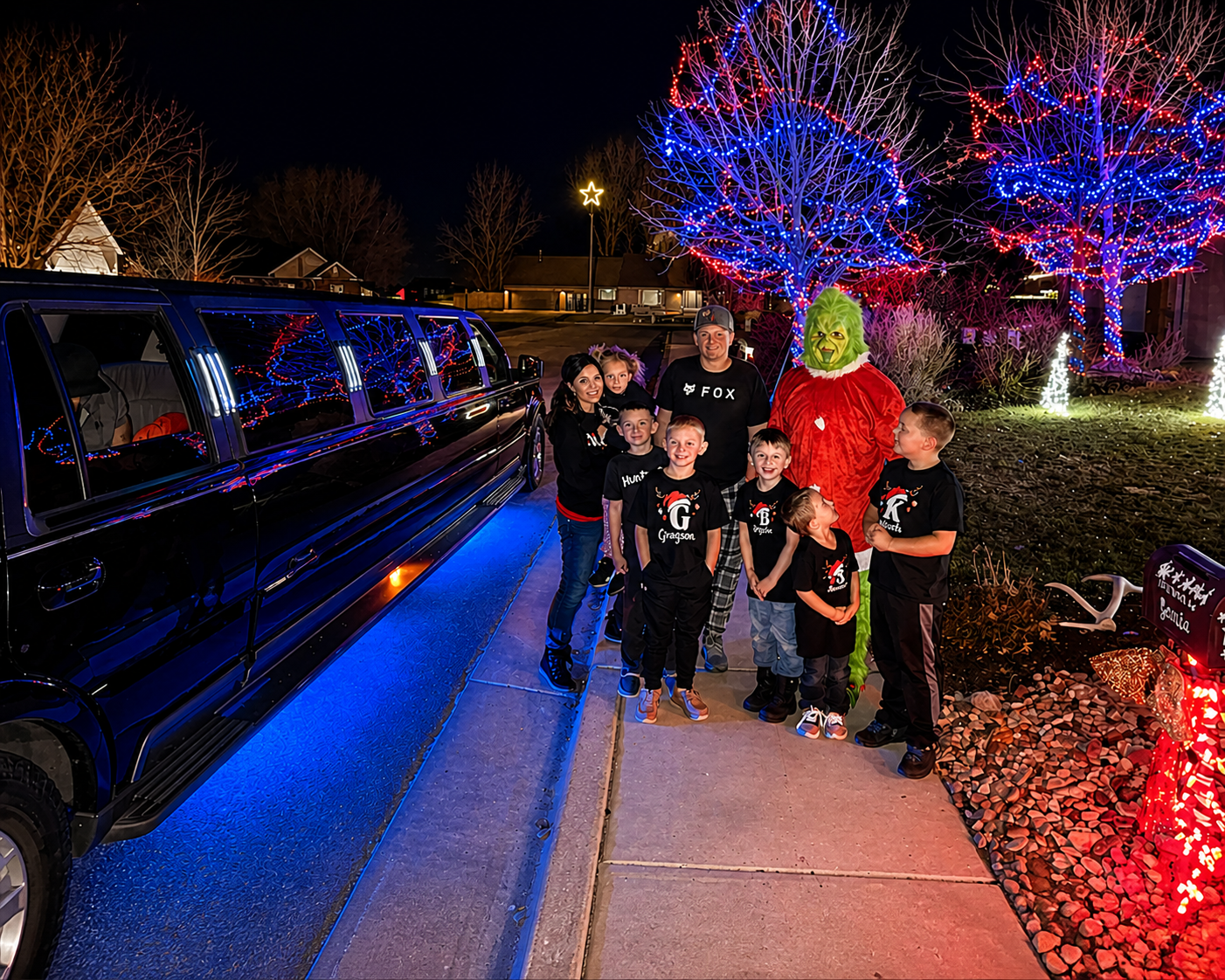 Birthday party limousine arrival